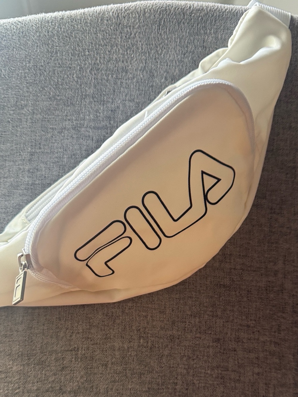 FILA White Belt Bag with Black Logo